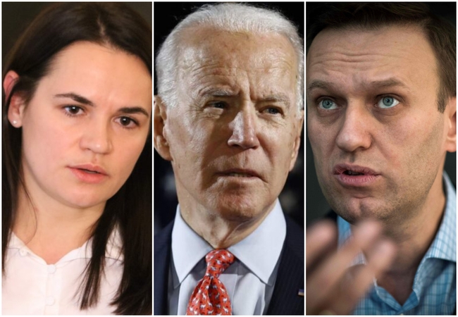 S. Cichanouskaja ir A. Navalnas pasveikino J. Bideną su pergale