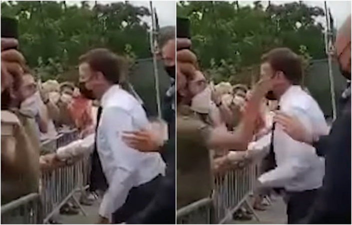 Prancūzijos policija pas E. Macroną užpuolusio ekstremisto bendrininką rado ginklą ir „Mein Kampf“