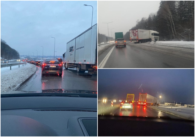 Chaosas Kauno gatvėse: rytinėse spūstyse kai kurie strigo ir dviem valandoms
