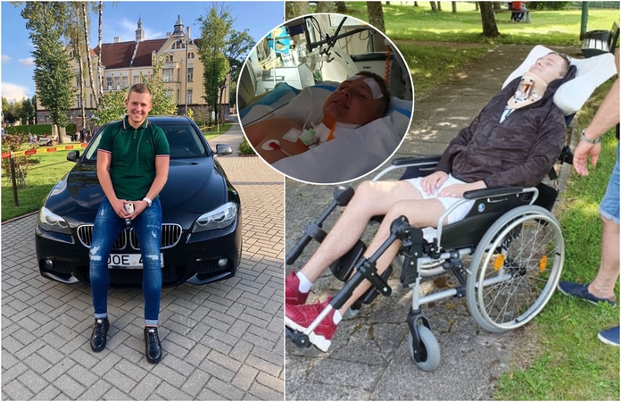 Nelaimė jauno vaikino gyvenimą sutrupino į šipulius: didžiausia svajonė – vėl vaikščioti