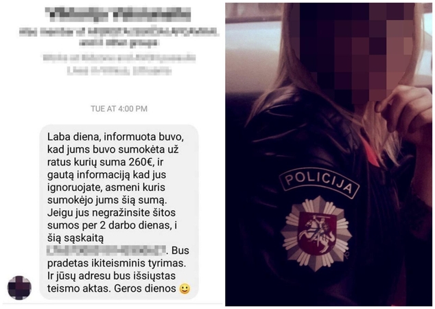 Plinta netikros policininkės reikalavimas grąžinti pinigus: ragina neįkliūti