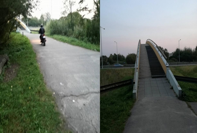 Kaunietė: ant tilto į Kleboniškį pėstiesiems nesaugu