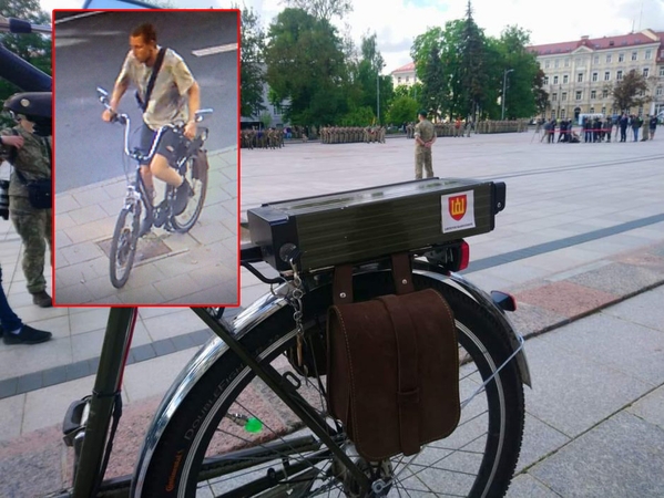 Pavogtas Lietuvos kariuomenės emblema pažymėtas elektrinis dviratis: gal matėte?