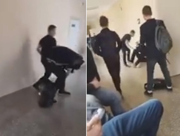 Plinta vaizdo įrašas: gimnazijoje be gailesčio talžomas mokinys 