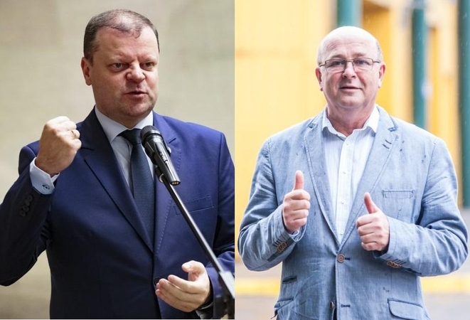 Saulius Skvernelis (kairėje) ir Visvaldas Matijošaitis (dešinėje)