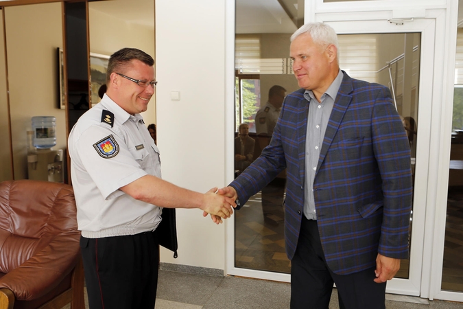 Sutarimas: pirmą kartą susitikę M.Garbenis (kairėje) ir V.Grubliauskas greitai rado bendrą kalbą.