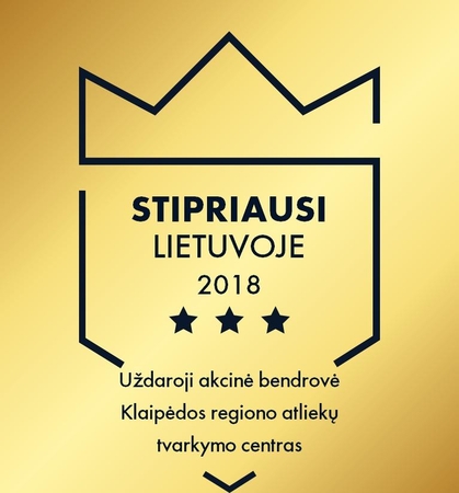 KRATC suteiktas sertifikatas „Stipriausi Lietuvoje 2018“