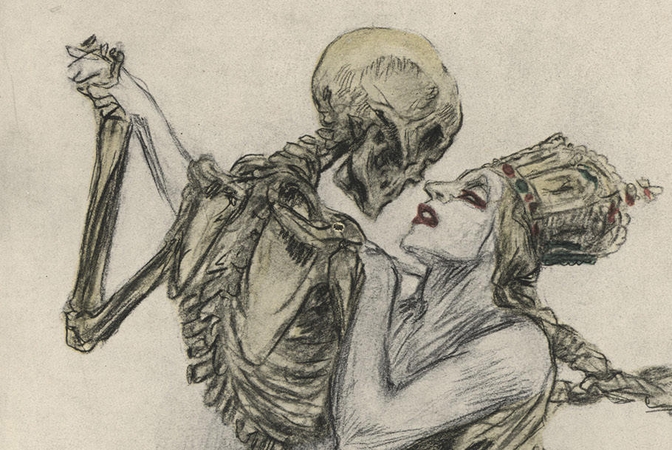 Tango su mirtimi, arba karas karikatūrose