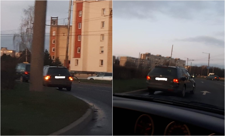 Neįprastas vaizdas Kauno gatvėse: važinėjo su degalų pistoletu