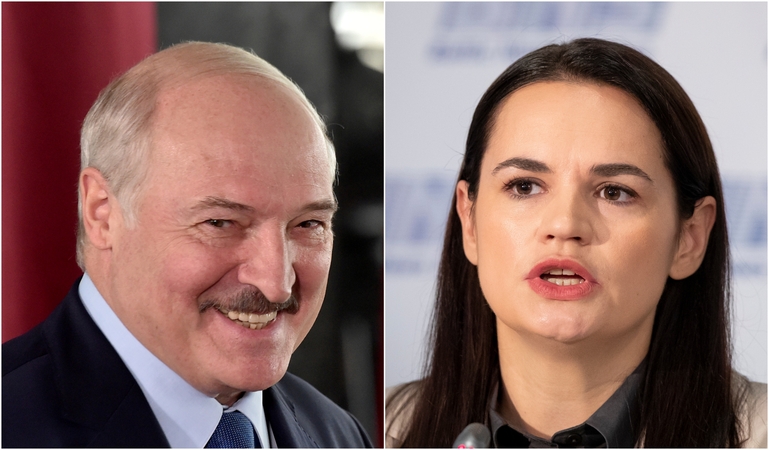 Aleksandras Lukašenka ir Sviatlana Cichanouskaja