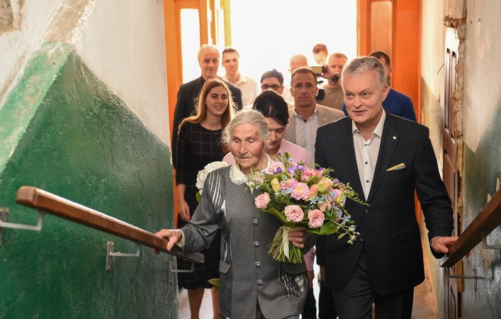 Prezidentas susitiko su Kotryna iš Pabaisko, mininčia ypatingą progą
