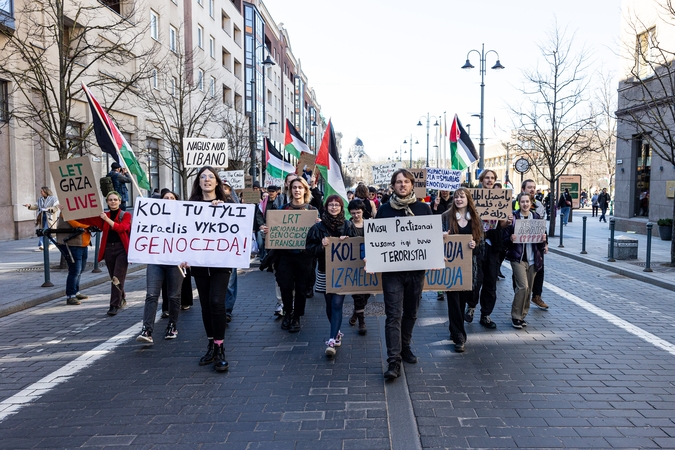 Protesto eisena „Už laisvą Palestiną“