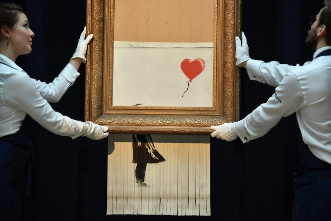 Dalį Banksy paveikslo supjaustęs smulkintuvas buvo „deaktyvuotas“