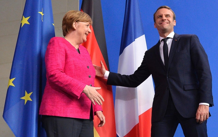 Angela Merkel ir Emmanuelis Macronas