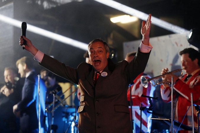 „Brexit“ partijos lyderis Nigelas Farage