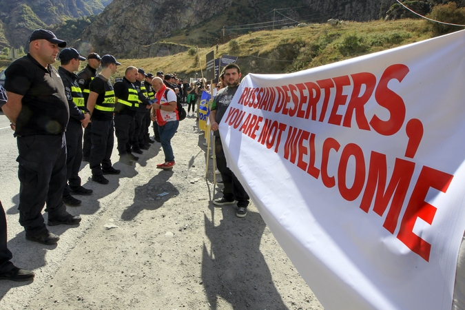 Sakartvele surengtas protestas prieš išaugusią rusų imigraciją