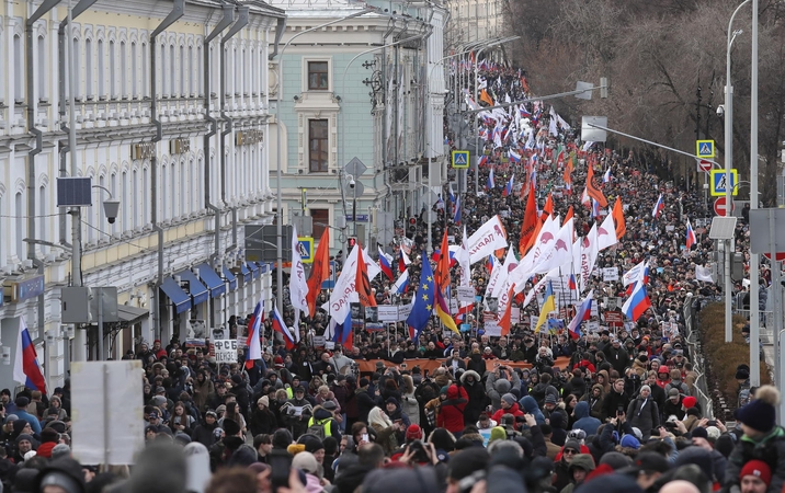 Rusijos opozicija surengė demonstraciją „už Rusiją be Putino“