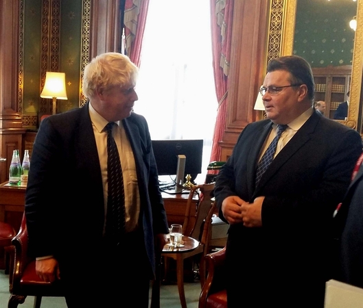 Linas Linkevičius ir Borisas Johnsonas