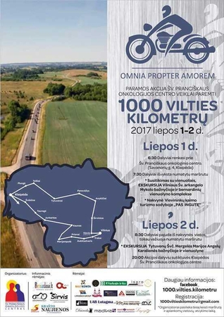„1000 vilties kilometrų“ žygis skatins padėti onkologiniams ligoniams
