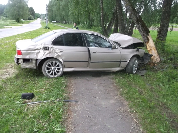 BMW vairuotojo kelionė baigėsi atsitrenkus į medį
