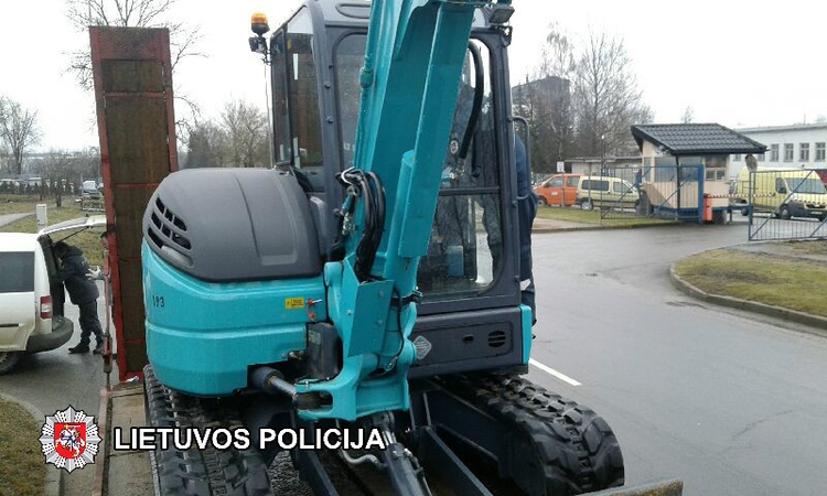 Švedijoje vogtus ekskavatorius bandė parduoti Vilniuje