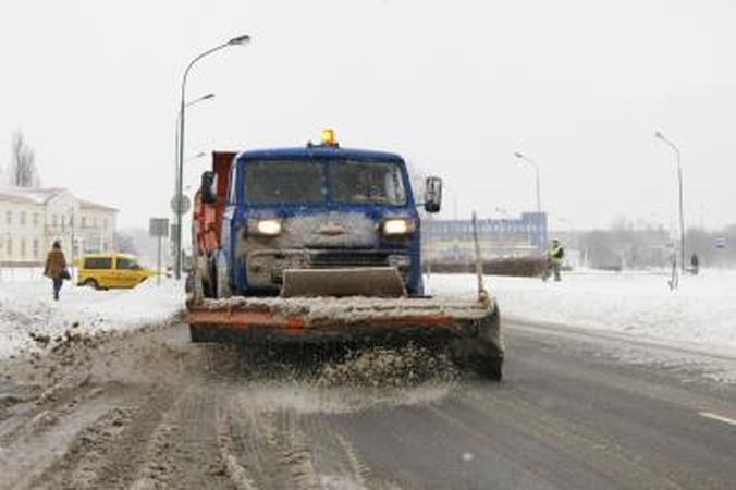 Sniegą Klaipėdoje keičia šaltis 