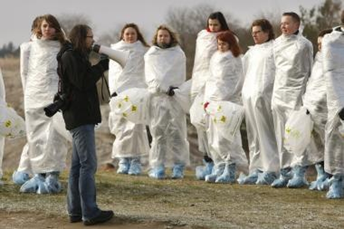Vilniečiai susivyniojo į celofaną