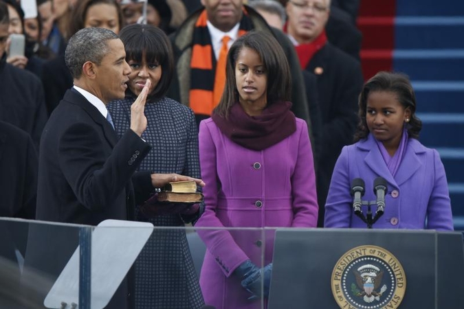 B. Obama viešai prisaikdintas antrajai JAV prezidento kadencijai