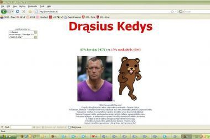 Įkurta interneto svetainė kedys.lt (papildyta)