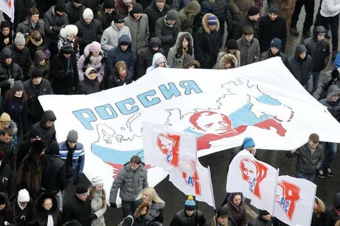 Maskvoje vyksta akcijos Vladimirui Putinui remti