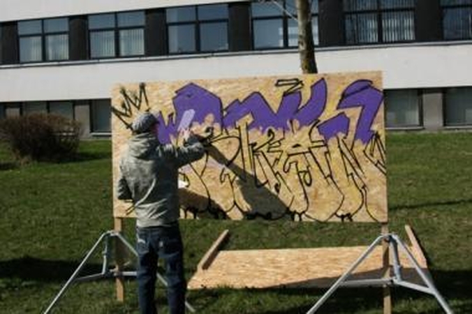 Gatvės menas visą dieną užvaldė Studentų gatvę