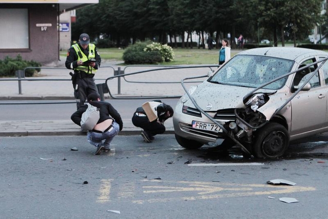  Automobilio gaudynės Klaipėdoje baigėsi avarija