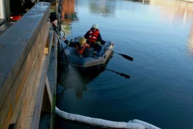 Nuplovė: betono maišyklę plovę statybininkai teršalus išpylė į lietaus kanalizaciją, iš čia jie pasiekė upę.