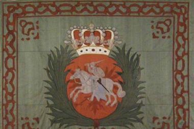 Originalas: autentiška Augusto II vėliava saugoma Švedijos karo muziejuje Stokholme.
