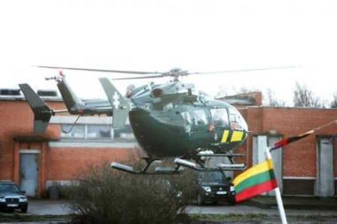 Skrydis: donoro organai kartu su penkių medikų brigada sraigtasparniu iš Klaipėdos pergabenti į Vilnių.